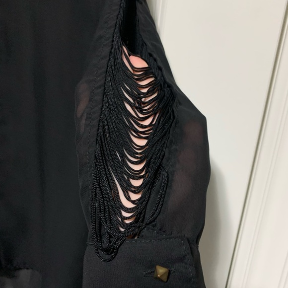 Women's black see-through shirt - Picture 3 of 4